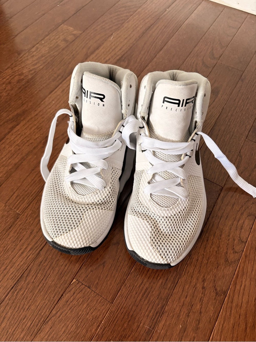 Nike Kids White High-Top Air Precision Sneakers